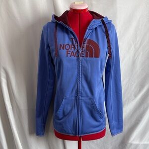 The North Face Blue and Red Full-Zip Hoodie